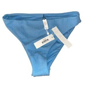 skin NEW NWT POOLSIDE blue textured waffle stretchy bathing suit bikini bottomsM